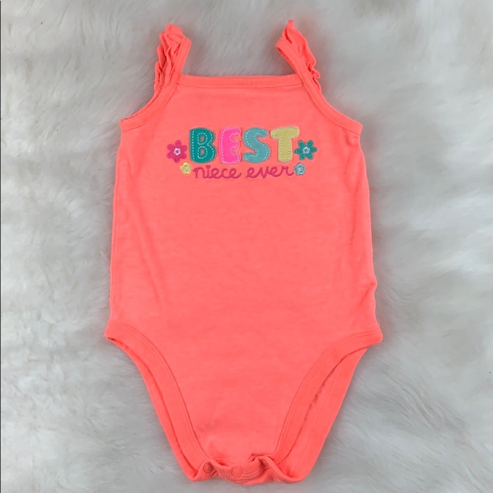 Baby Jumping Beans Best Niece Orange Onesie 12M